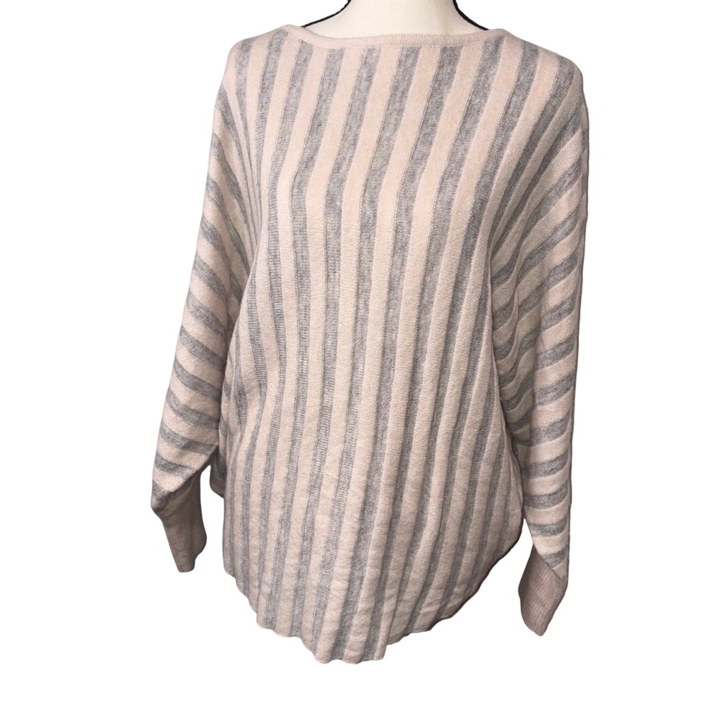 Striped Batwing Boatneck Sweater Kerisma M/L Cream Grey Kerisma